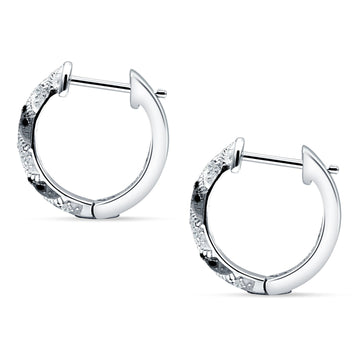 Twisted Infinity Stud Earring Black CZ 925 Sterling Silver Wholesale